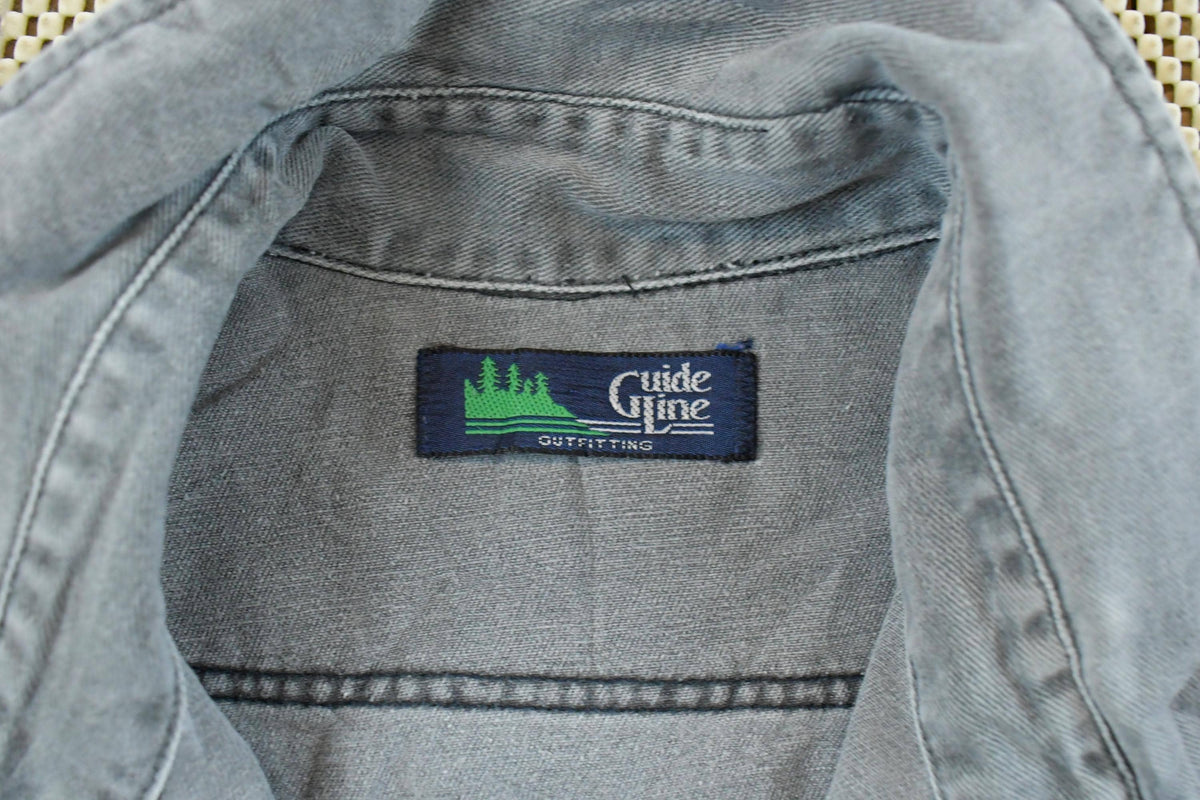 Vintage 1990s Guide Line Sun Faded Button Up Shirt Men's L from propervintagecanada