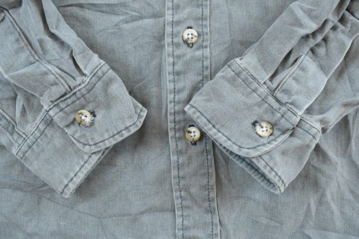 Vintage 1990s Guide Line Sun Faded Button Up Shirt Men's L from propervintagecanada