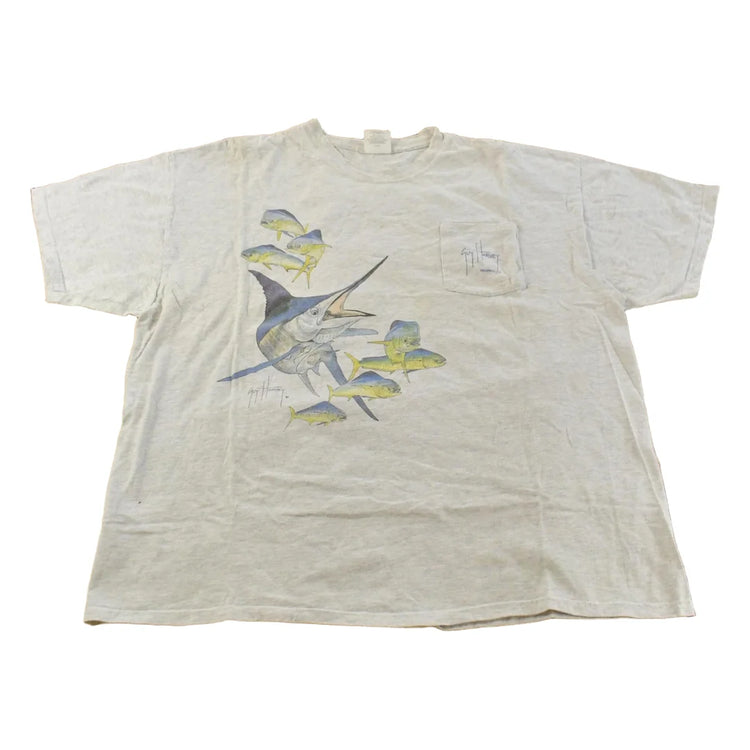 Vintage 1990s Guy Harvey Souvenir Fishing T-Shirt Men's 2XL from propervintagecanada