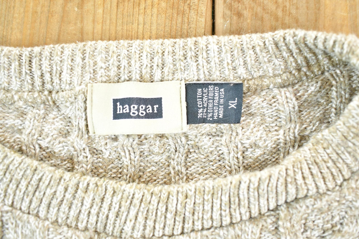 Vintage 1990s Haggar Knit Abstract Pattern Crewneck Sweater Mens XL from propervintagecanada