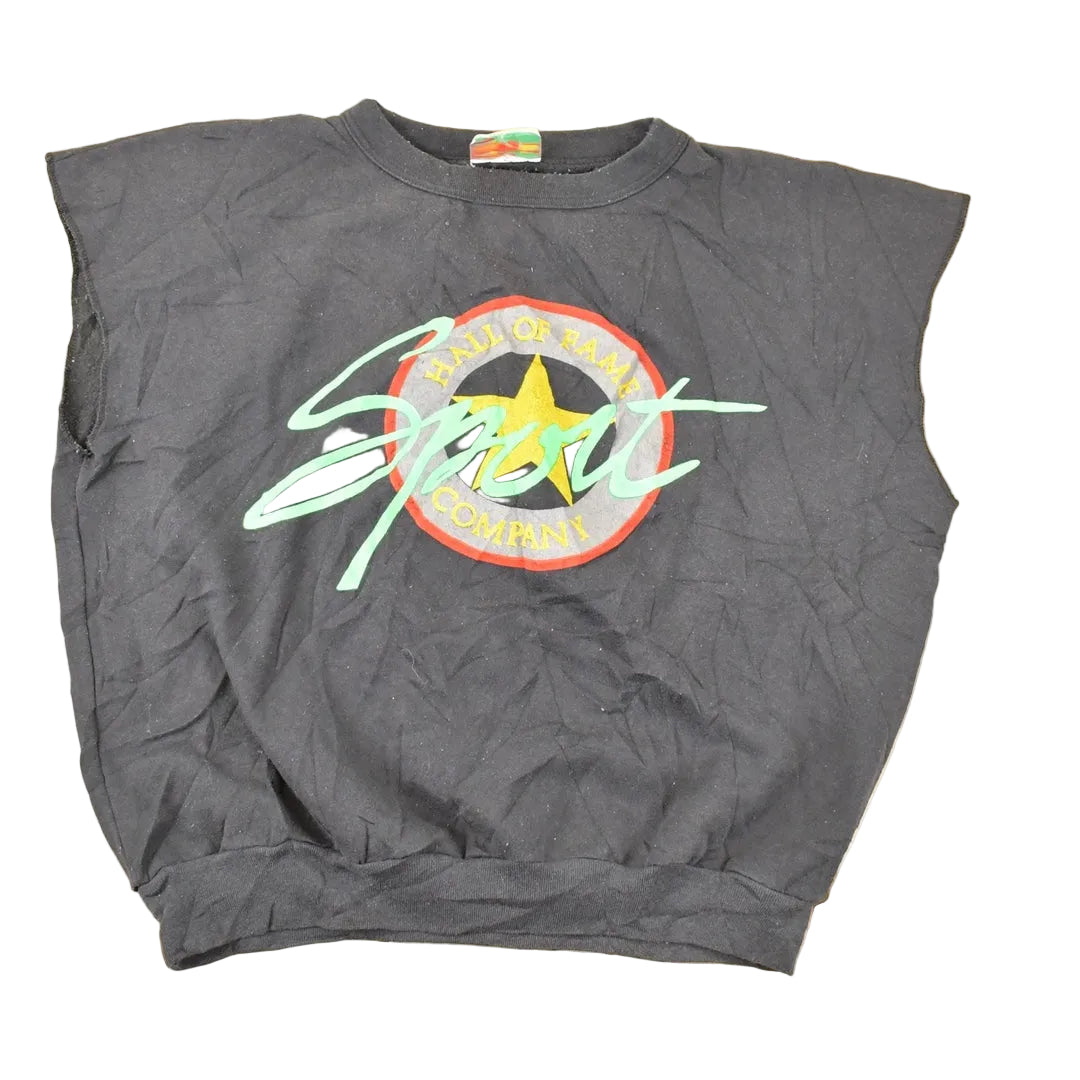 Vintage 1990s Hall Of Fame Company Sleeveless Graphic Print Crewneck Sweatshirt Men's L / Made In USA / 90's Destination Sweater from propervintagecanada