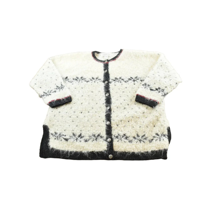 Vintage 1990s Hand Knit Jones New York Mohair Wool Blend Knit Cardigan Sweater Women's 2X from propervintagecanada