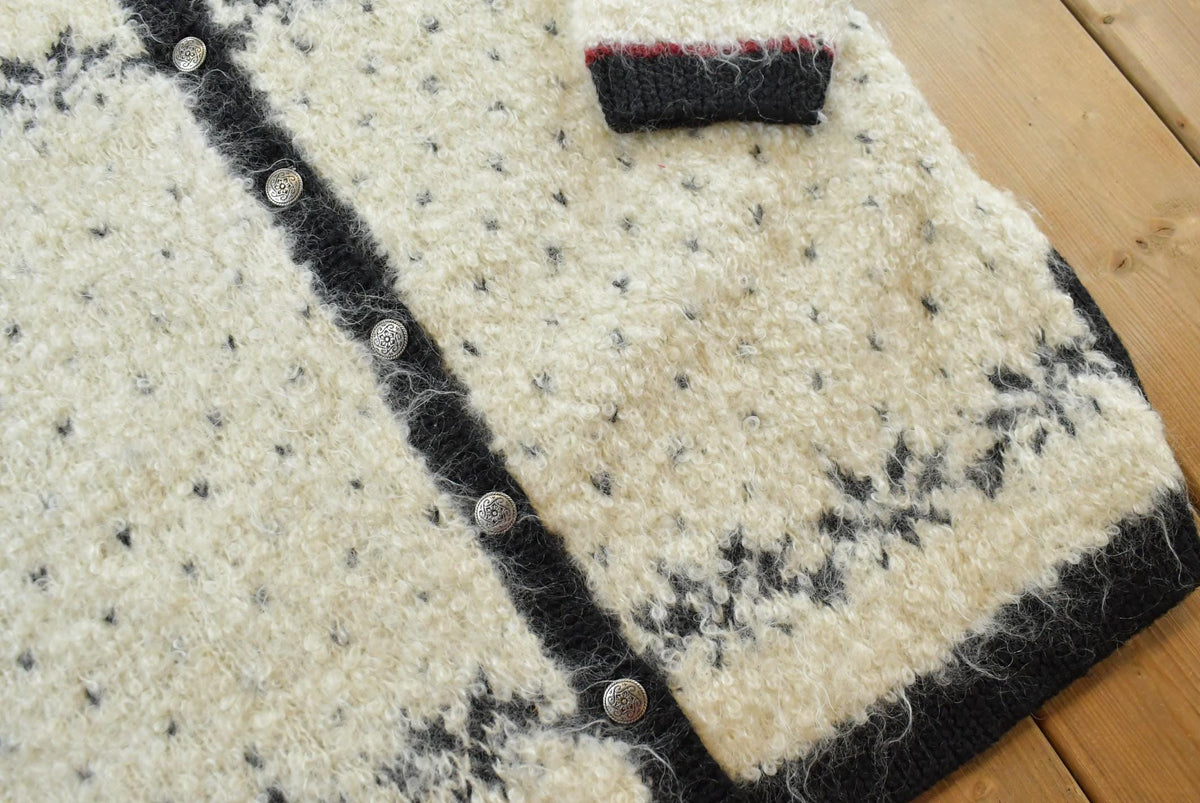 Vintage 1990s Hand Knit Jones New York Mohair Wool Blend Knit Cardigan Sweater Women's 2X from propervintagecanada