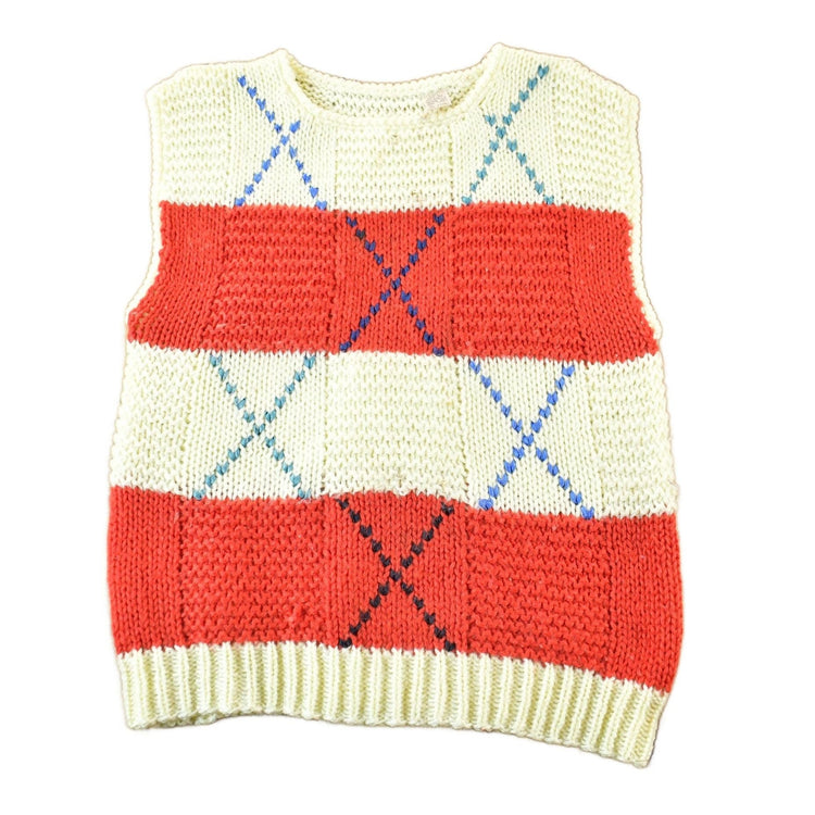 Vintage 1990s Hand Knit Sweater Vest Women's Small from propervintagecanada