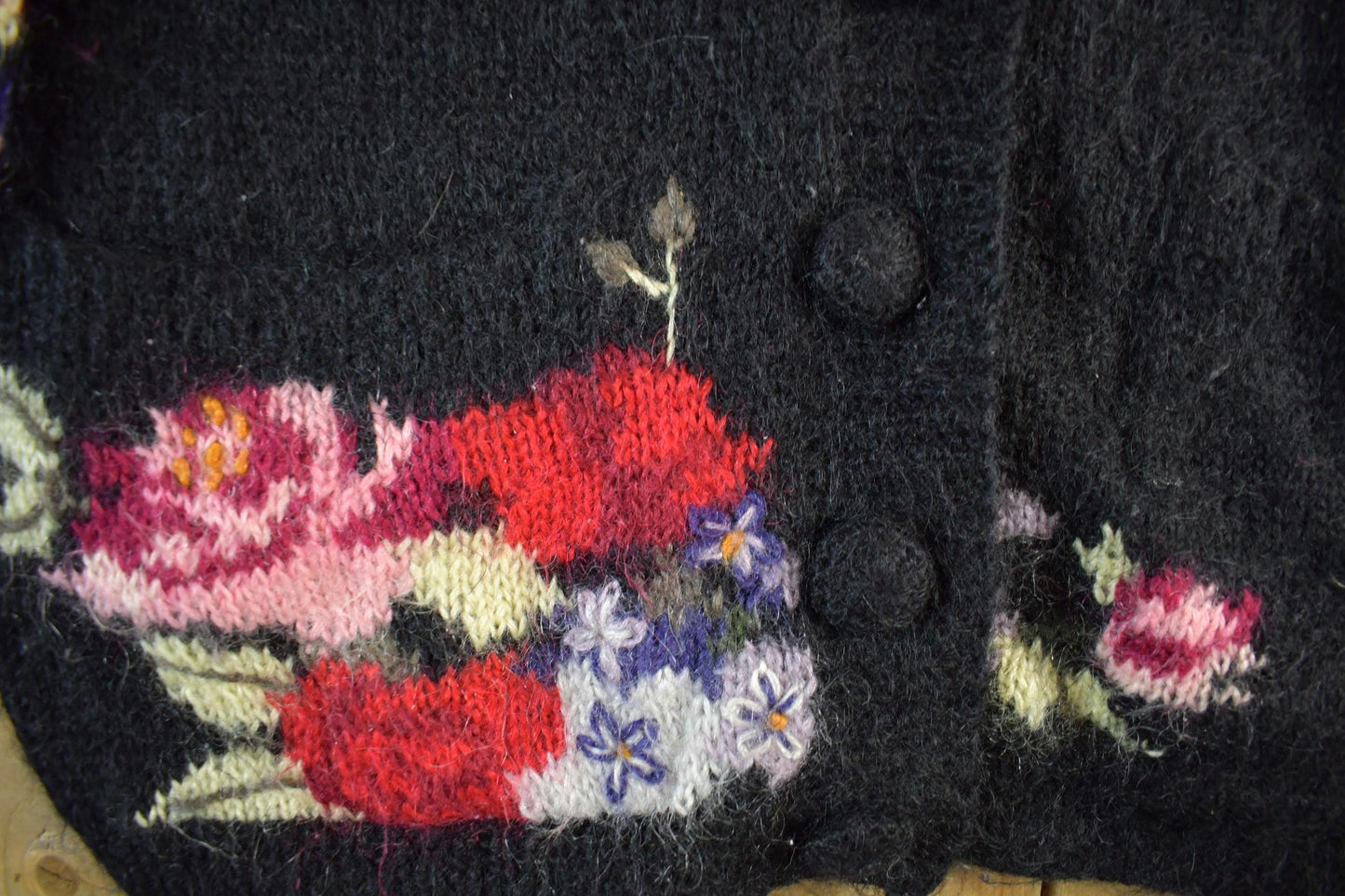 Vintage 1990s Hand Knitted Mohair Knit Cardigan Sweater Women's Large from propervintagecanada