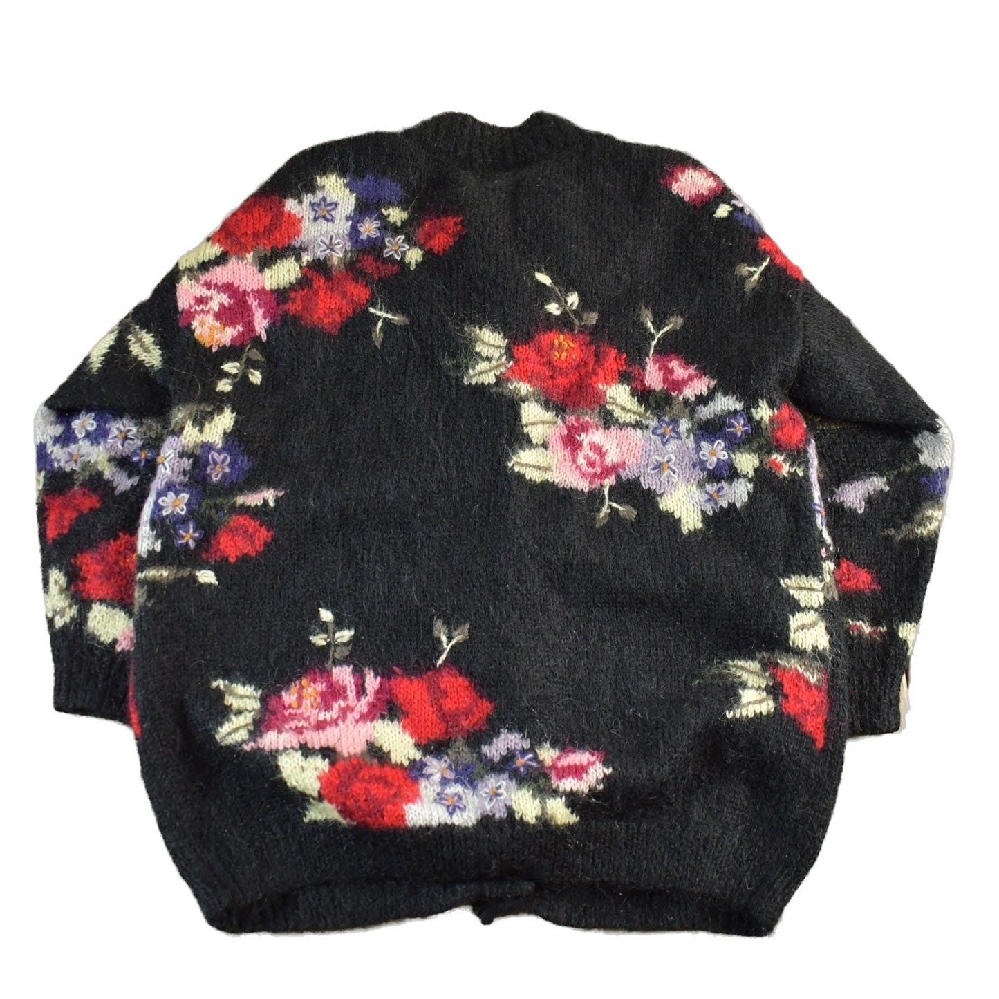 Vintage 1990s Hand Knitted Mohair Knit Cardigan Sweater Women's Large from propervintagecanada