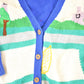 Vintage 1990s Hand Made Landscape Cardigan Knit Sweater Women's M from propervintagecanada