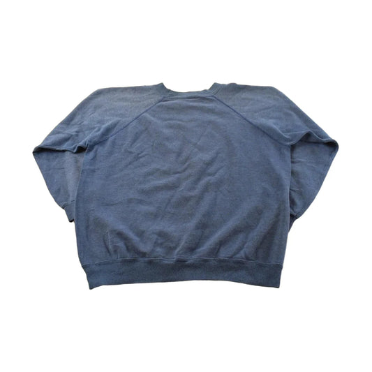 Vintage 1990s Hanes Activewear Blank Blue Raglan Crewneck Sweatshirt Men's from propervintagecanada
