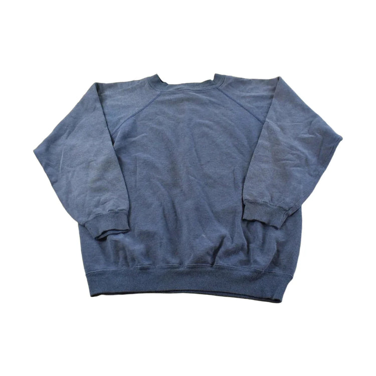 Vintage 1990s Hanes Activewear Blank Blue Raglan Crewneck Sweatshirt Men's from propervintagecanada