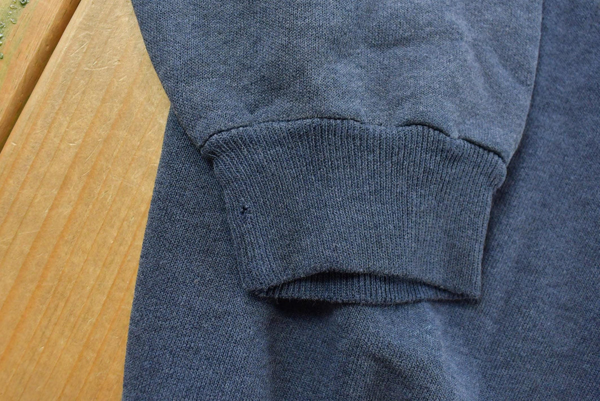 Vintage 1990s Hanes Activewear Blank Blue Raglan Crewneck Sweatshirt Men's from propervintagecanada