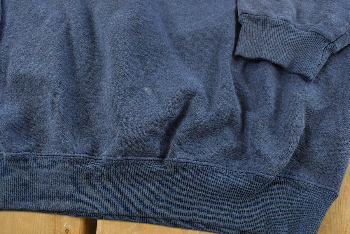 Vintage 1990s Hanes Activewear Blank Blue Raglan Crewneck Sweatshirt Men's from propervintagecanada