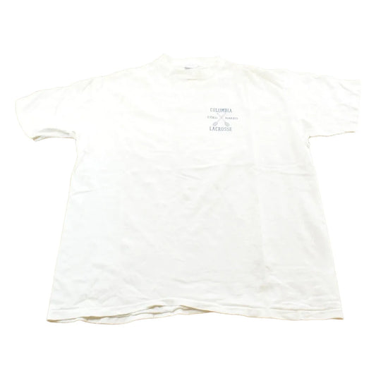 Vintage 1990s Hanes Beefy Columbia Coed Naked Lacrosse T-Shirt Men's L from propervintagecanada