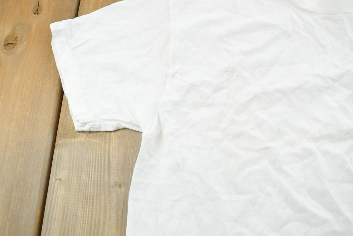 Vintage 1990s Hanes Blank White T-Shirt Mens L from propervintagecanada