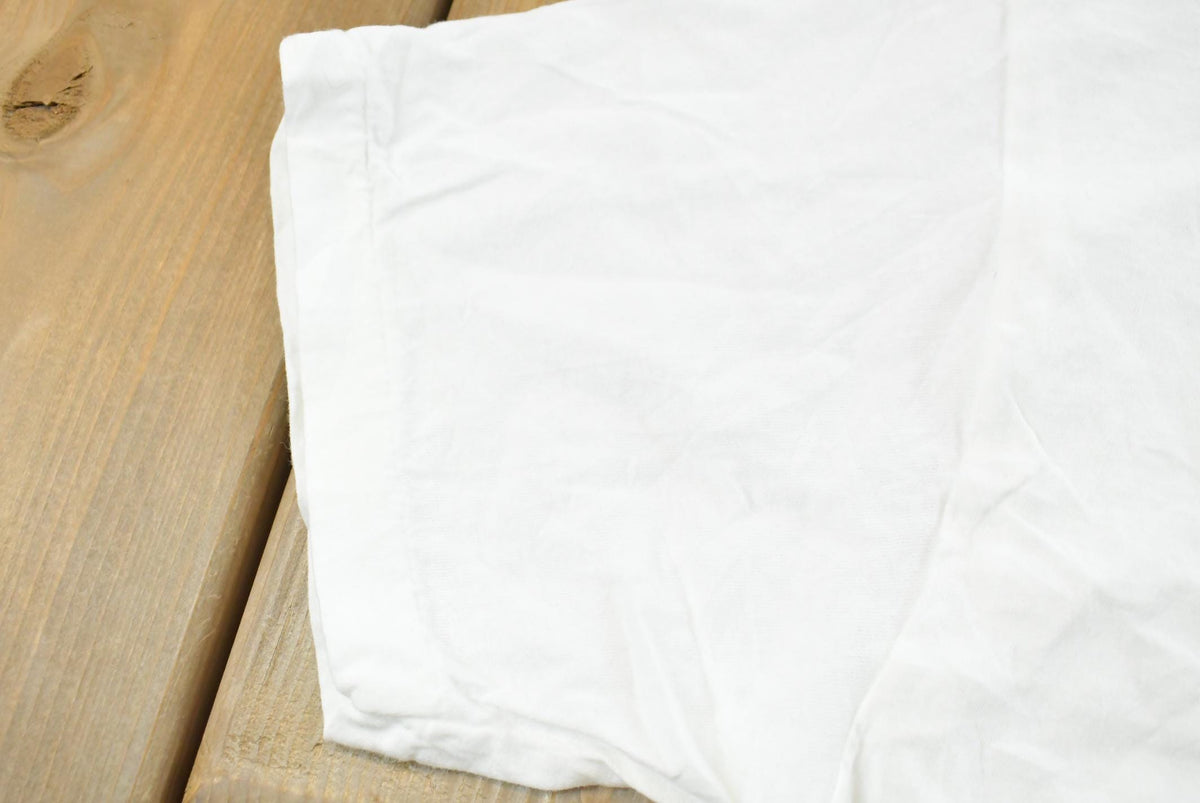 Vintage 1990s Hanes Blank White T-Shirt Mens L from propervintagecanada