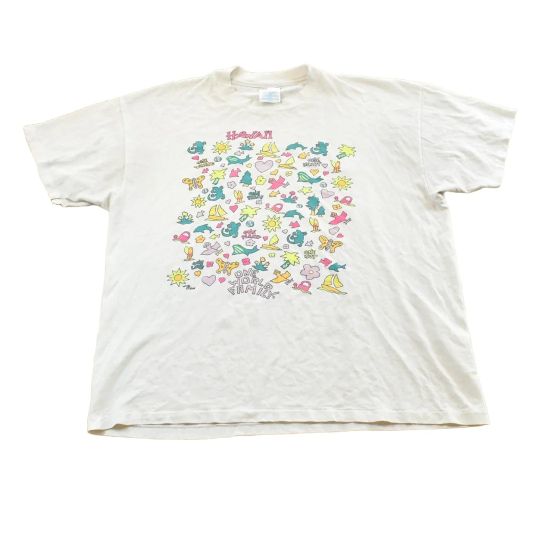 Vintage 1990s Hanes Hawaii Souvenir Graphic T-Shirt Men's L from propervintagecanada