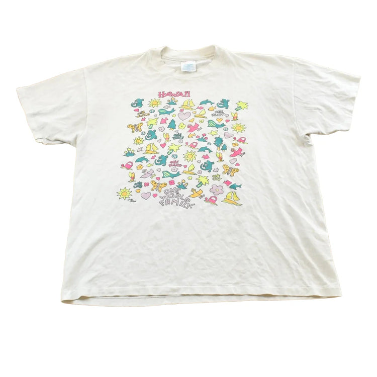 Vintage 1990s Hanes Hawaii Souvenir Graphic T-Shirt Men's L from propervintagecanada