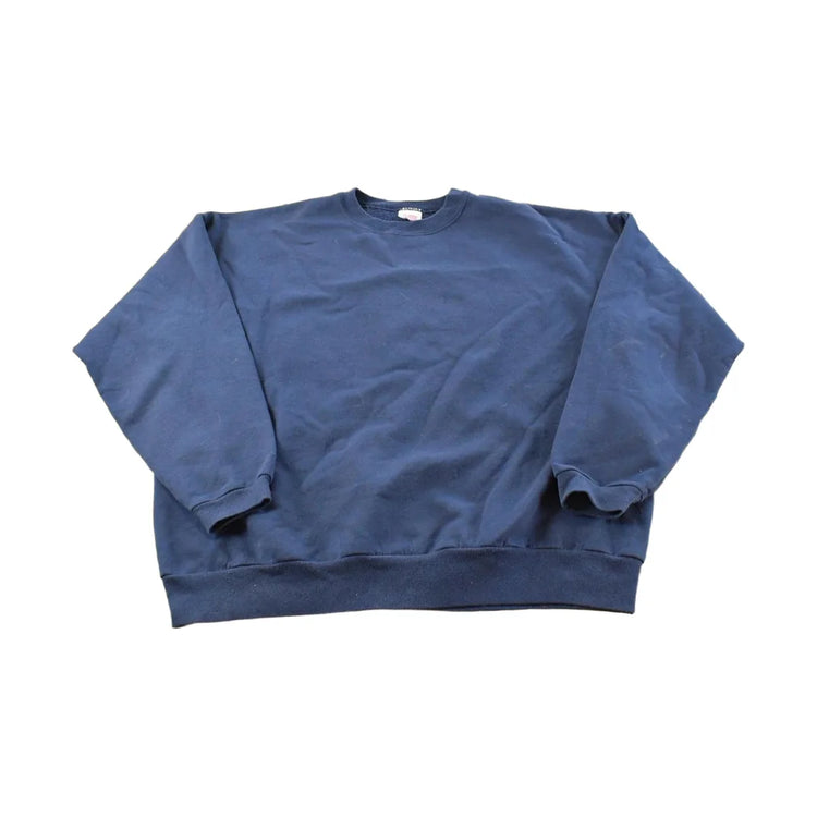 Vintage 1990s Hanes Her Way Blank Blue Crewneck Sweatshirt Women's XL from propervintagecanada