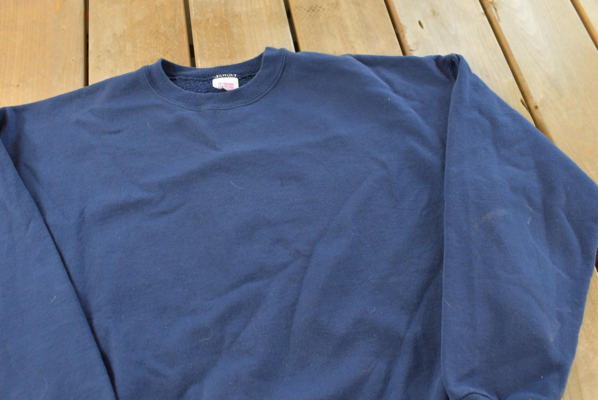 Vintage 1990s Hanes Her Way Blank Blue Crewneck Sweatshirt Women's XL from propervintagecanada