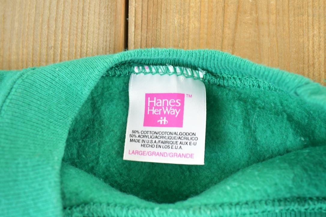 Vintage 1990s Hanes Her Way Blank Crewneck Sweatshirt Made In USA Men's Small from propervintagecanada