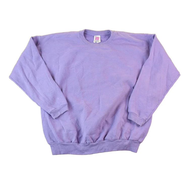 Vintage 1990s Hanes Her Way Blank Mauve Crewneck Sweatshirt Men's XL from propervintagecanada