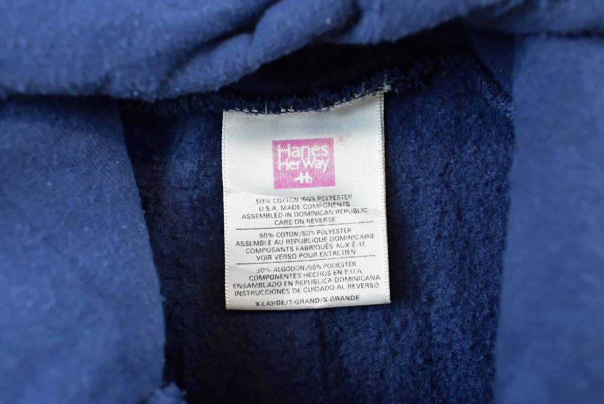 Vintage 1990s Hanes Her Way Blue Zip Up Hoodie Mens XL from propervintagecanada