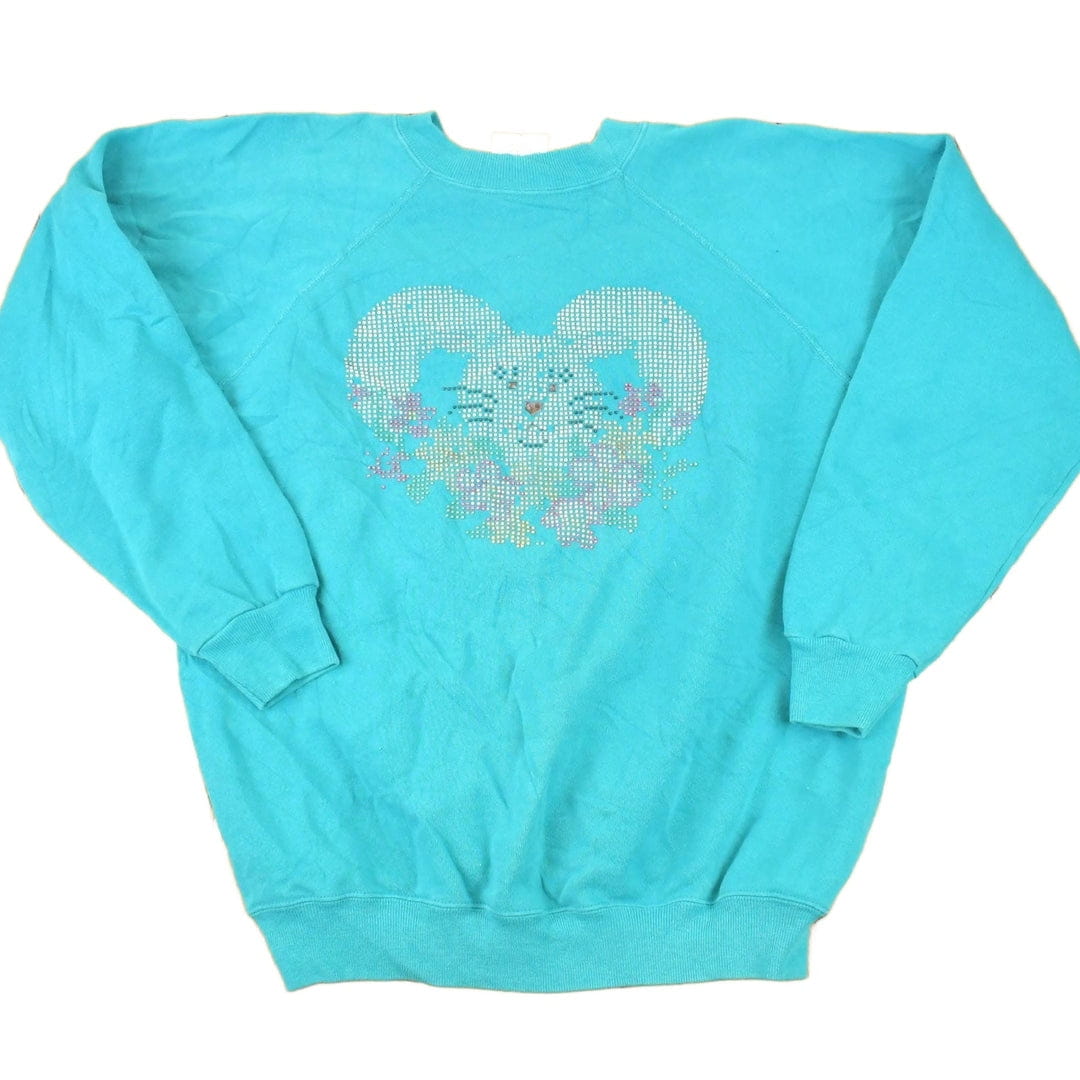 Vintage 1990s Hanes Her Way Cute Bunny Graphic Print Crewneck Sweatshirt Women's XL from propervintagecanada