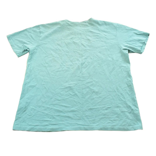 Vintage 1990s Hanes Her Way Teal Blank T-Shirt Men's L from propervintagecanada