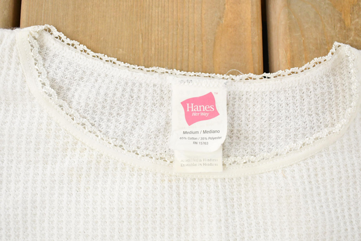 Vintage 1990s Hanes Her Way Thermal Shirt Women's M from propervintagecanada