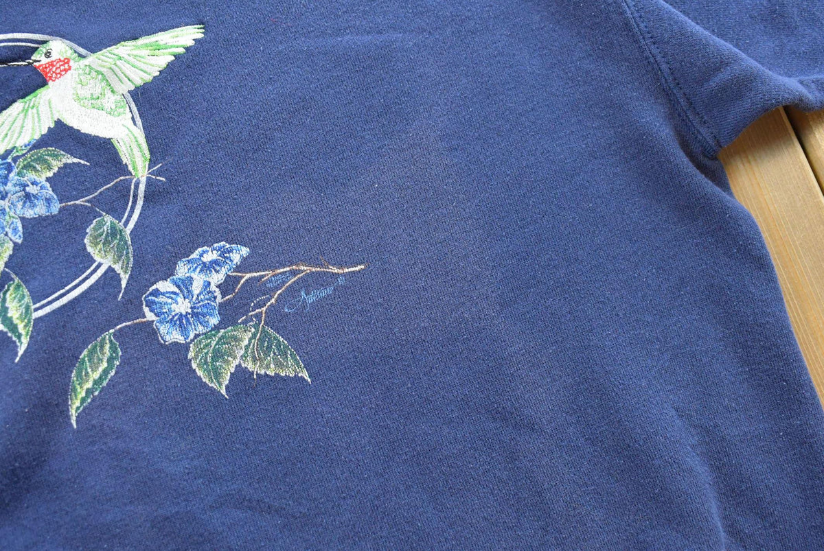 Vintage 1990s Hanes Hummingbird Double Collar Crewneck Sweatshirt Men's L from propervintagecanada
