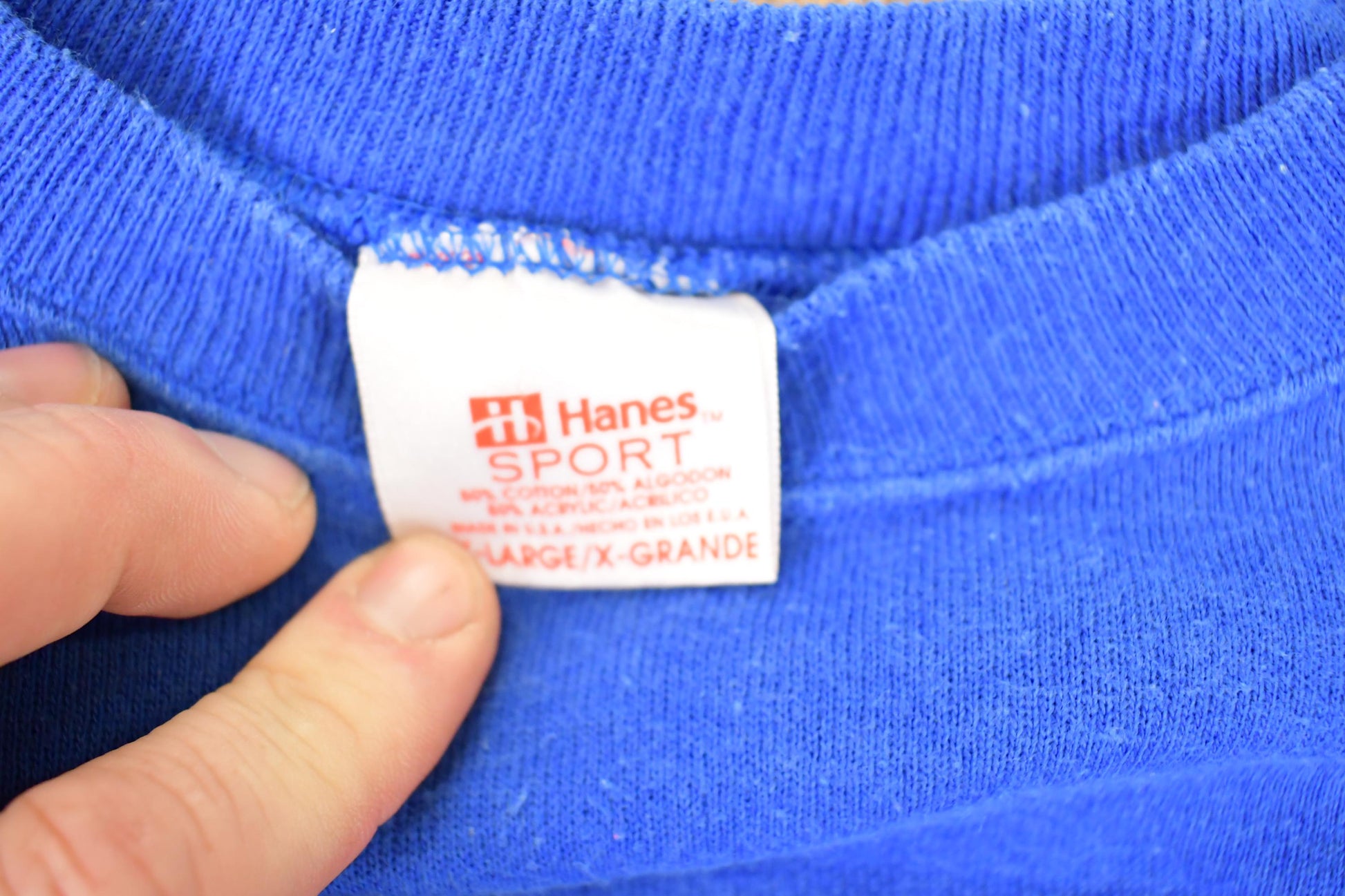 Vintage 1990s Hanes Sport Blank Crewneck Sweatshirt Men's L from propervintagecanada