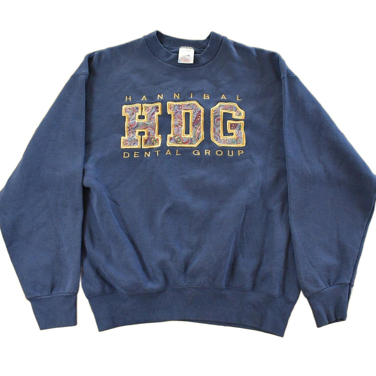 Vintage 1990s Hannibal Dental Group Paisley Crewneck Sweatshirt Men's Large from propervintagecanada