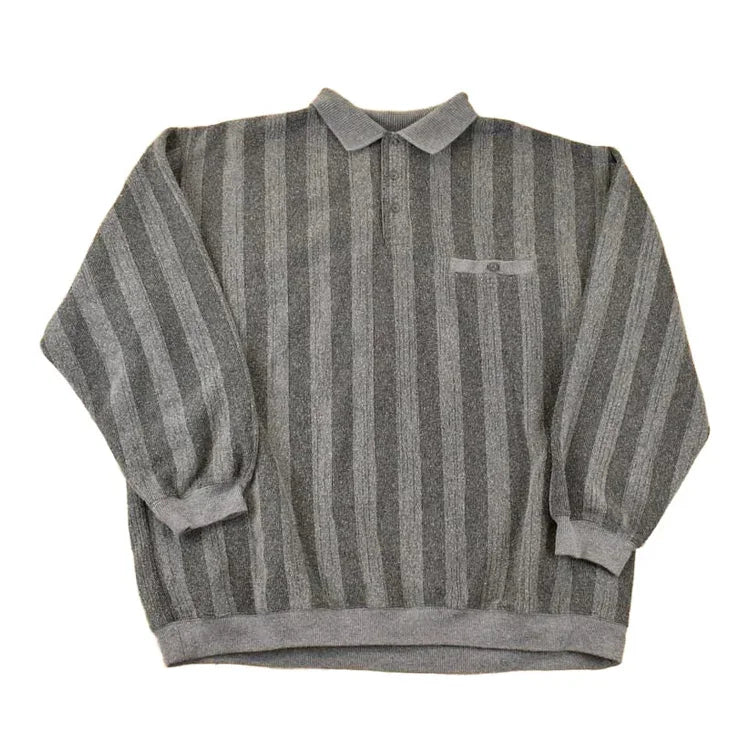 Vintage 1990s Harbour Bay Knit Button Up Shirt Mens XL from propervintagecanada