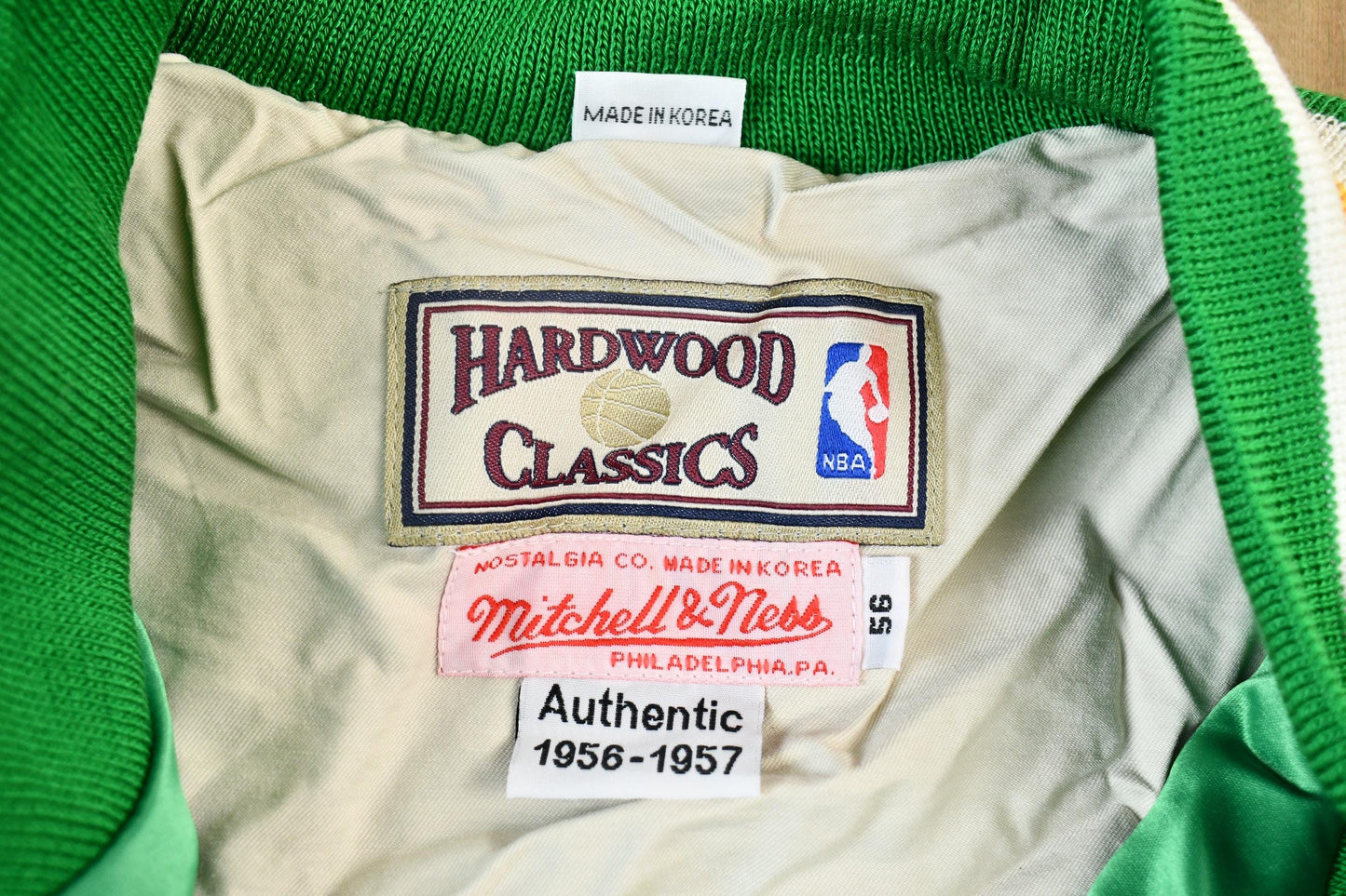 Vintage 1990s Hardwood Classics Bill Russell Boston Celtics NBA Basketball Embroidered Snap Button Satin Bomber Jacket Men's XL from propervintagecanada