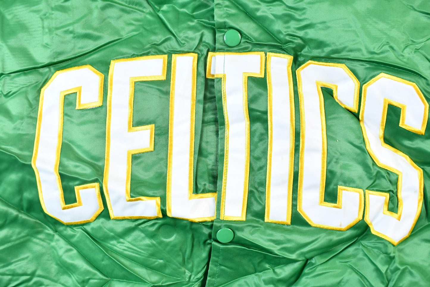 Vintage 1990s Hardwood Classics Boston Celtics NBA Basketball Embroidered Snap Button Satin Bomber Jacket Men's 3XL from propervintagecanada