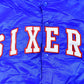 Vintage 1990s Hardwood Classics Philadelphia 76ers NBA Basketball Embroidered Snap Button Satin Bomber Jacket Men's 3XL from propervintagecanada