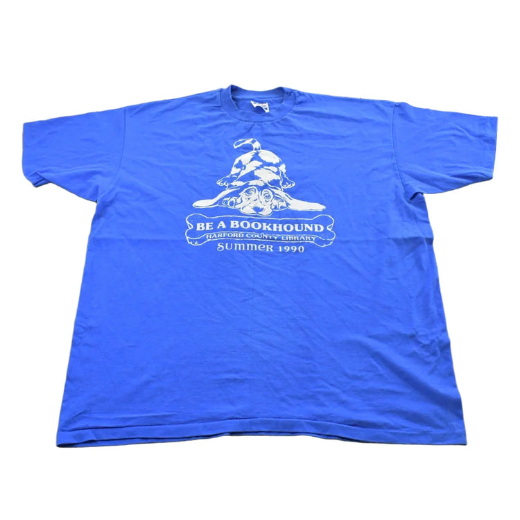 Vintage 1990s Harford County Library Bookhound Souvenir T-Shirt Mens XL from propervintagecanada