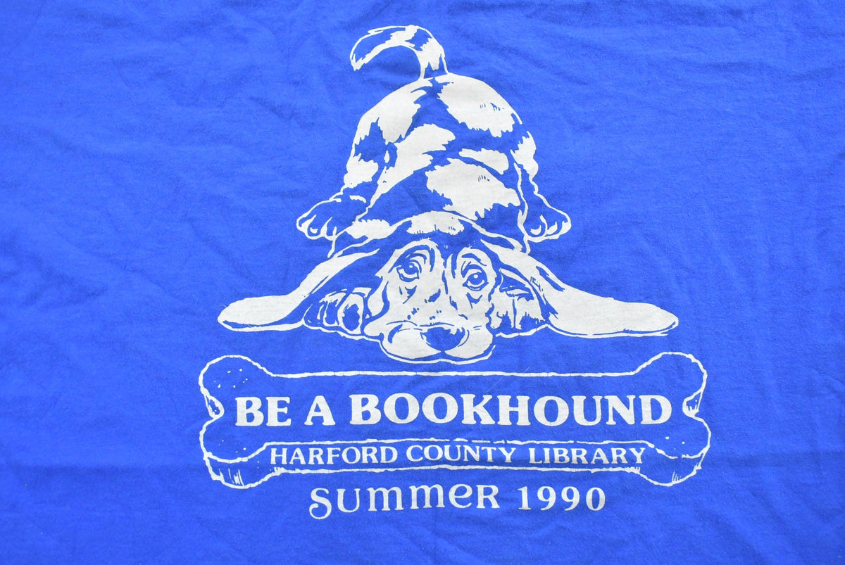 Vintage 1990s Harford County Library Bookhound Souvenir T-Shirt Mens XL from propervintagecanada