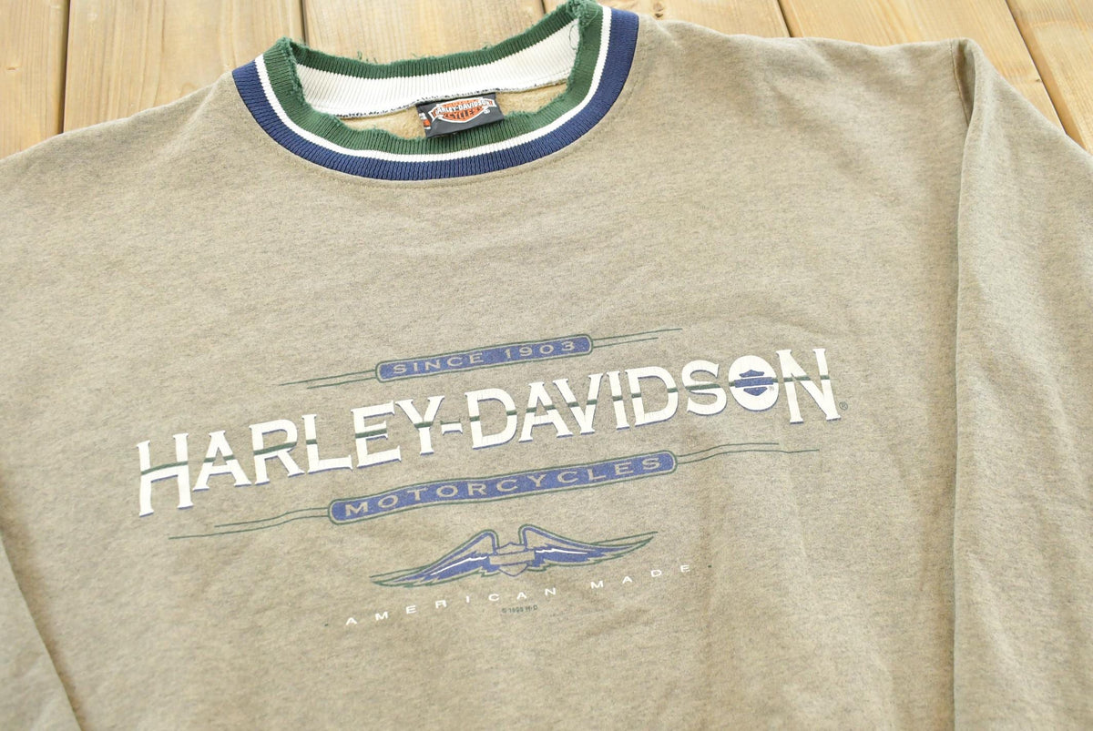 Vintage 1990s Harley Davidson Distressed Crewneck Sweatshirt Men's XL from propervintagecanada