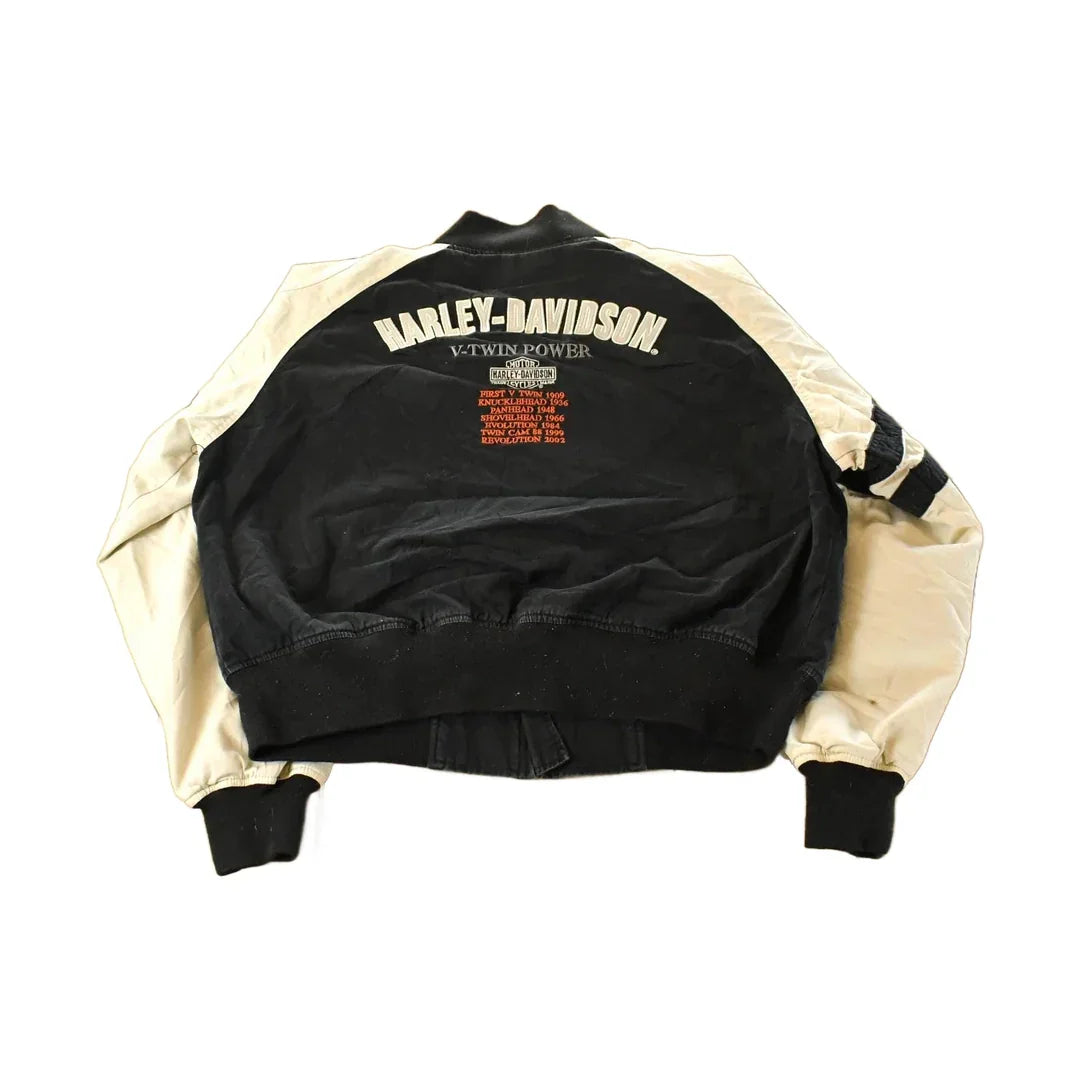 Vintage 1990s Harley Davidson Embroidered Motorcycle Bomber Jacket Men's Short Medium / Biker Jacket / Full Zip from propervintagecanada