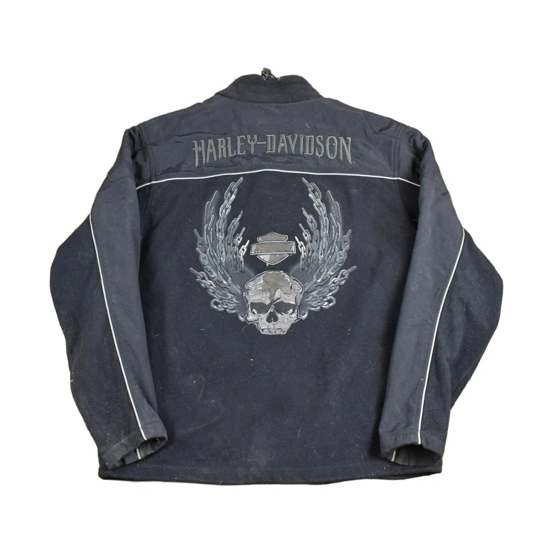 Vintage 1990s Harley Davidson Fleece Zip Up Sweater Men's XL from propervintagecanada