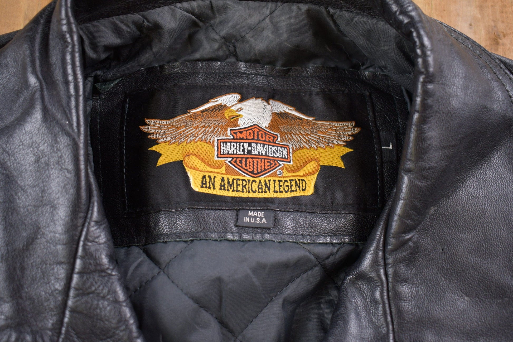 Vintage 1990s Harley Davidson Leather Biker Jacket Men's Large from propervintagecanada