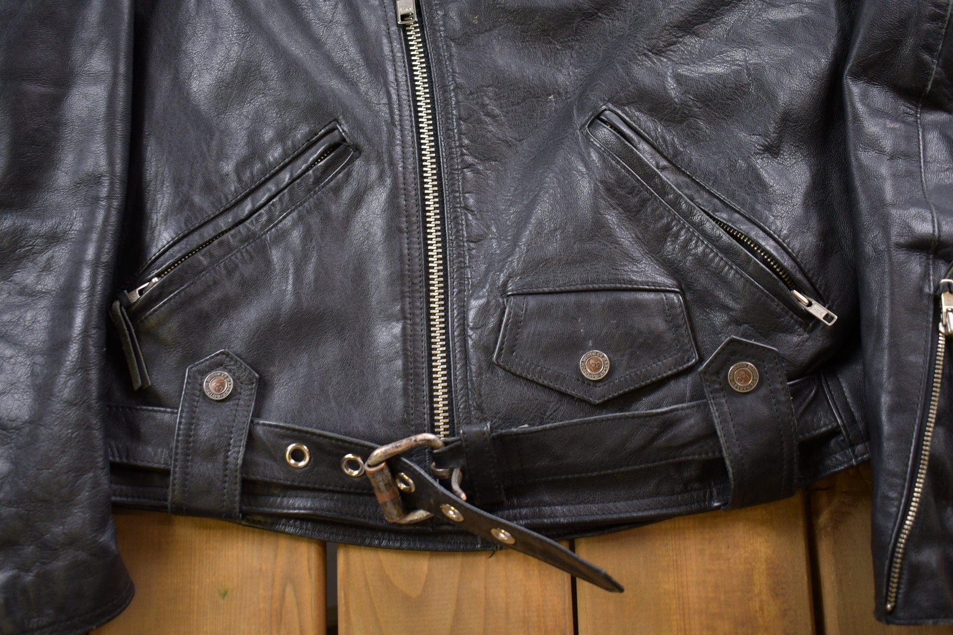 Vintage 1990s Harley Davidson Leather Biker Jacket Men's Large from propervintagecanada
