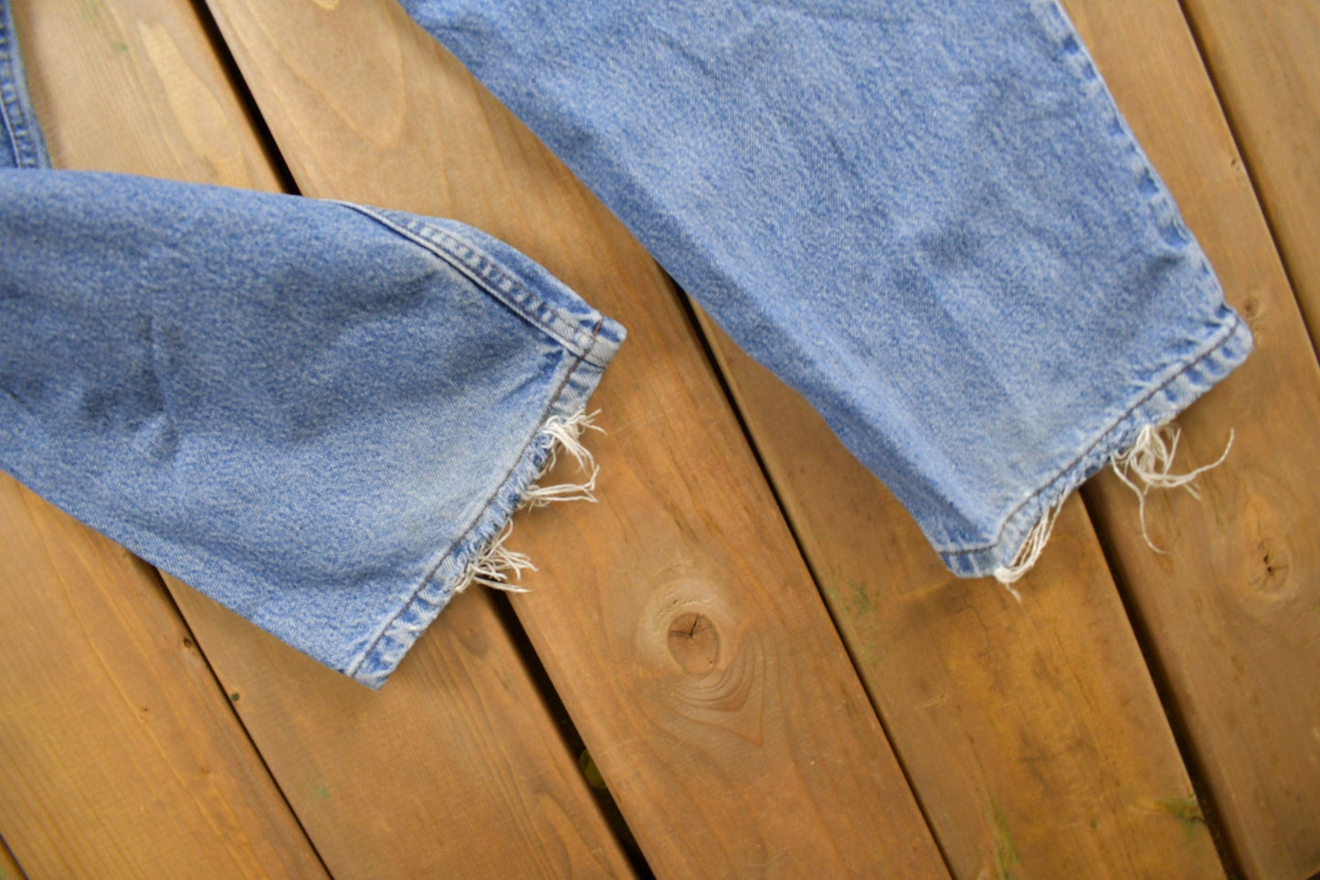 Vintage 1990s Harley Davidson Light Wash Denim Jeans Men's 36 x 28 from propervintagecanada