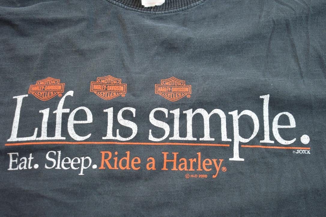 Vintage 1990s Harley Davidson Longsleeve Shirt Men's 2XL from propervintagecanada
