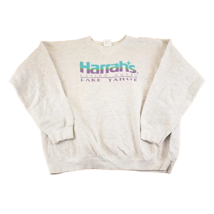 Vintage 1990s Harrah's Casino Hotel Lake Tahoe Souvenir Crewneck Sweatshirt Mens XL from propervintagecanada