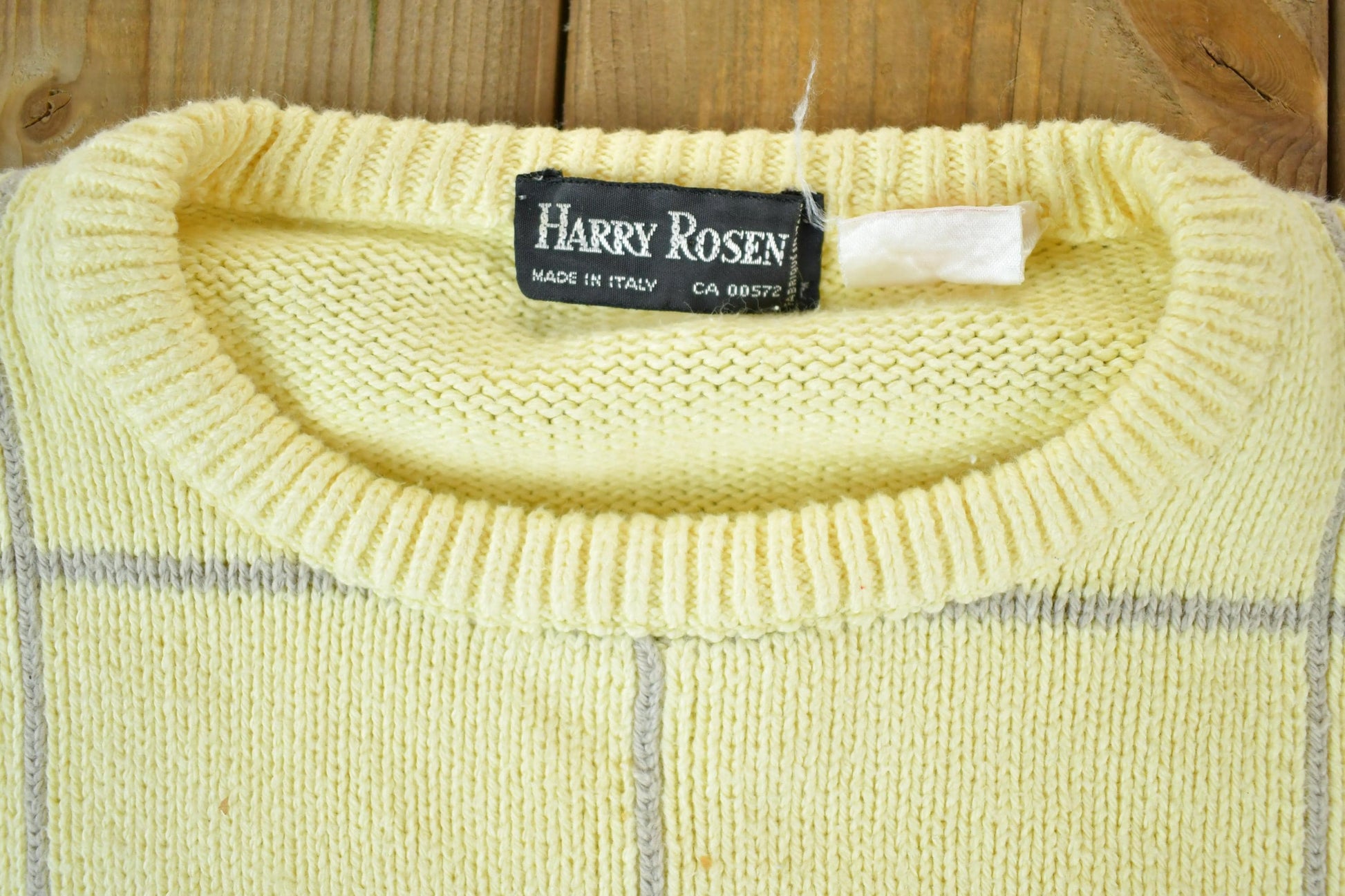 Vintage 1990s Harry Rosen Knit Abstract Pattern Crewneck Sweater Made In ItalyMen's Medium from propervintagecanada