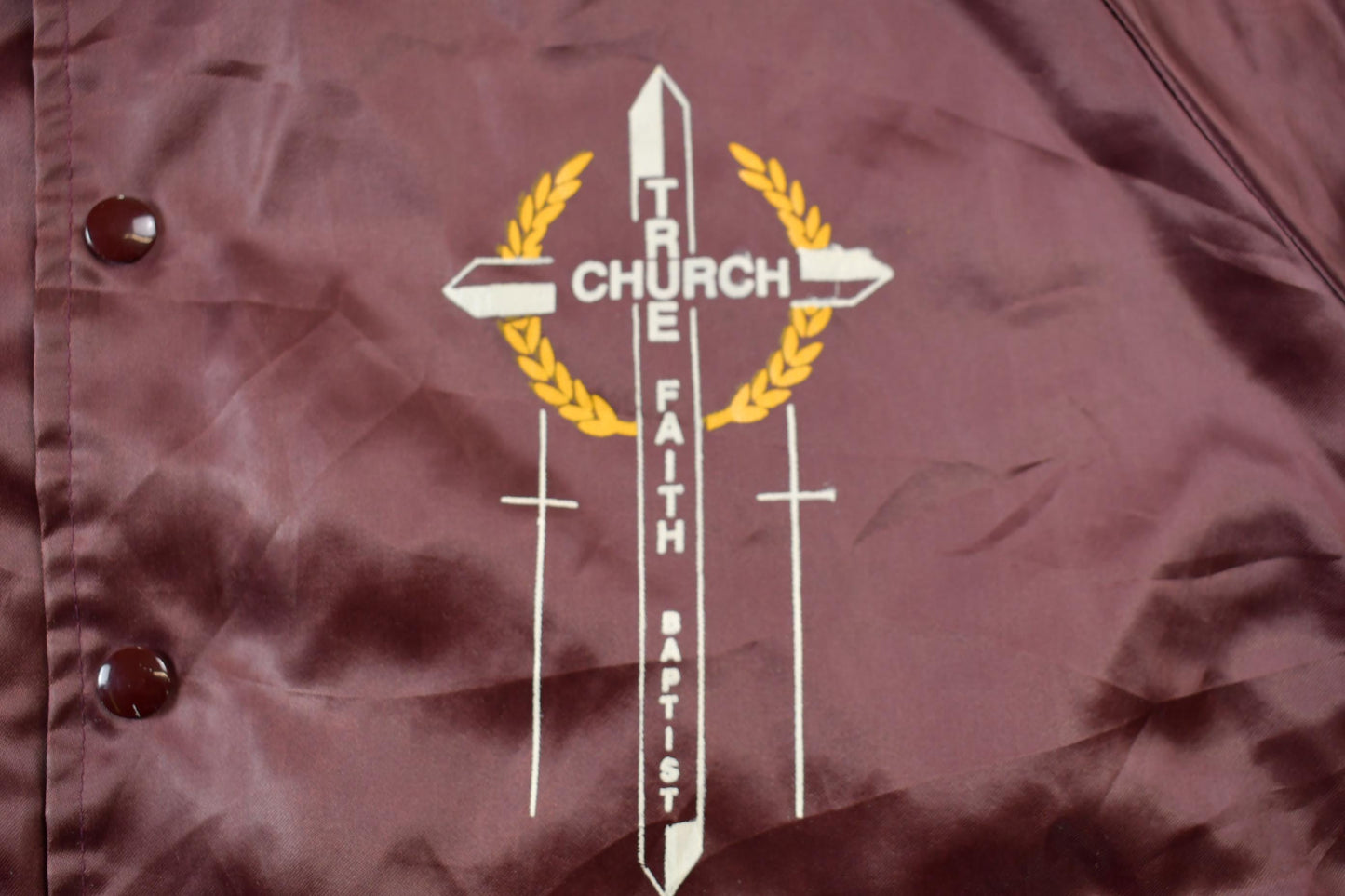 Vintage 1990s Hartwell Religious Satin Bomber Jacket Men's 2XL from propervintagecanada