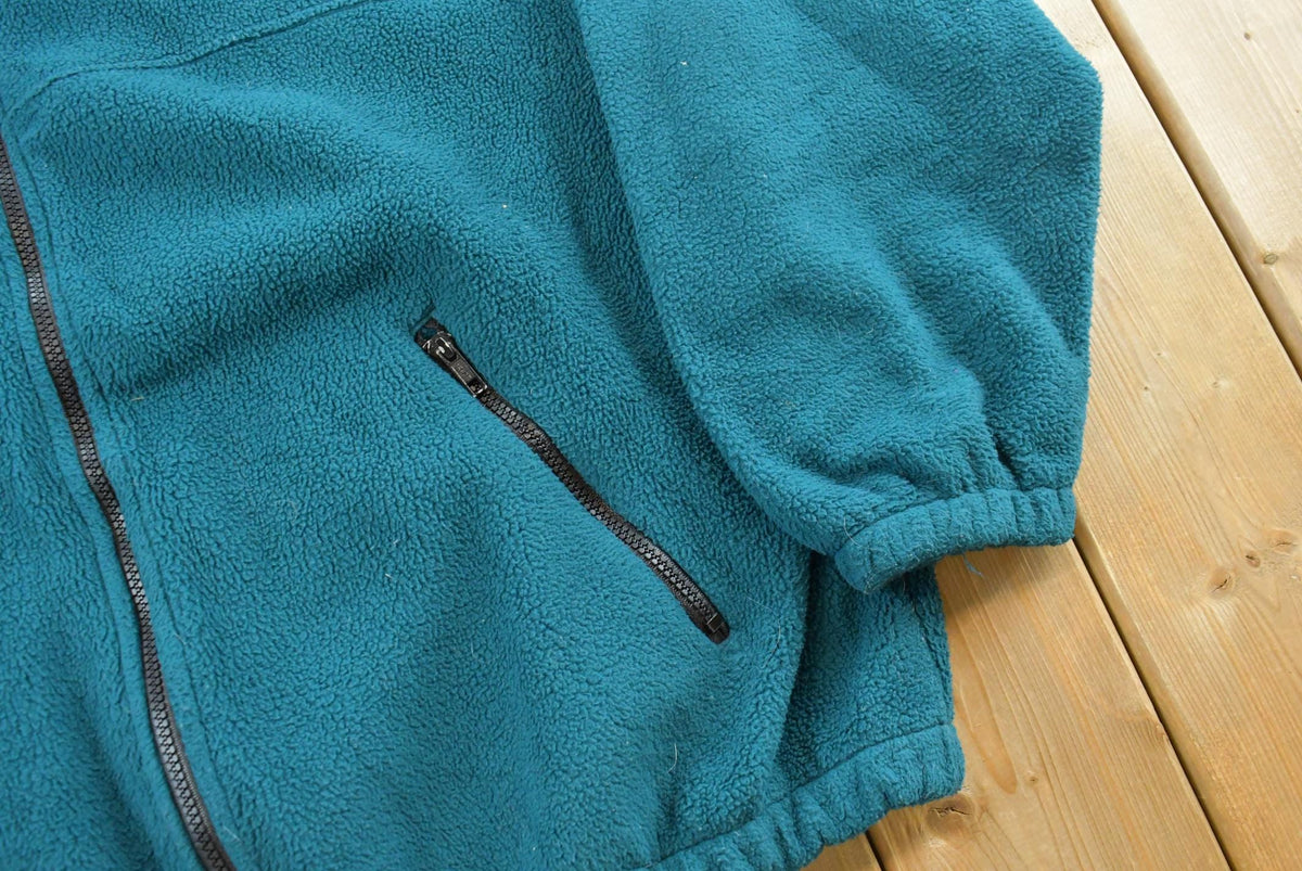 Vintage 1990s Hartwell Viasport Teal Full Zip Fleece Sweater Men's 2XL from propervintagecanada