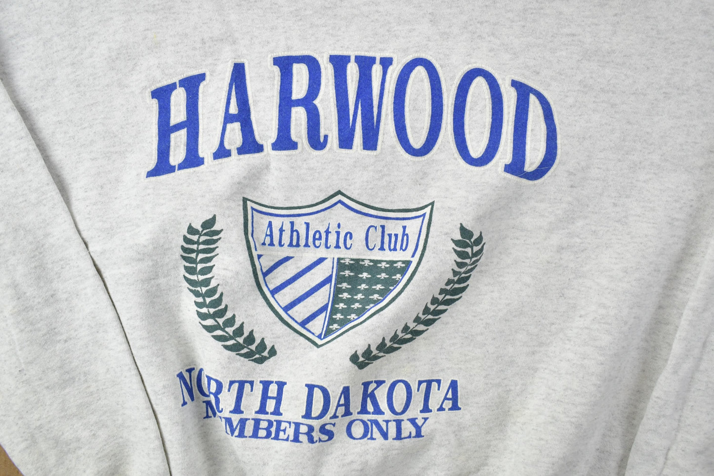 Vintage 1990s Harwood North Dakota University Collegiate Crewneck / Embroidered / NCAA Sweatshirt / Sportswear / Americana from propervintagecanada