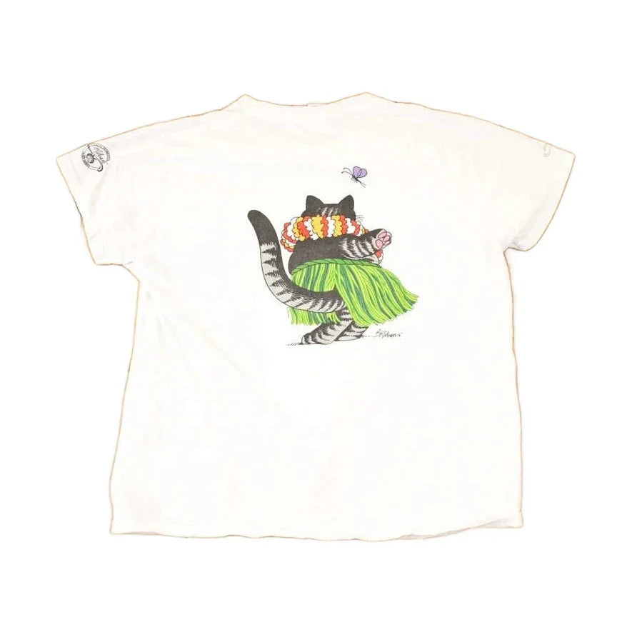 Vintage 1990s Hawaii Crazy Shirts Hula Kitty Souvenir FAB T-Shirt Women's M from propervintagecanada